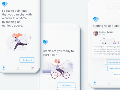 Hackathon project 2018 automation chat chatbot cynthia irani doctor health healthcare minimalist mobile app ui ux