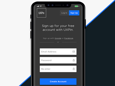 Daily UI 001: Sign Up Page daily ui daily ui 001 day 001 design mobile signup signuppage ui ux uxpin