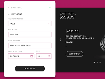 Daily UI 002: Credit Card Checkout bose check out page credit card check out daily ui daily ui 002 day 002 design headphones music ui ux web