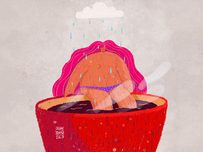 Rainy illustration💜 2d art artist color digital illustration illustrator ios ipad painter painting procreate