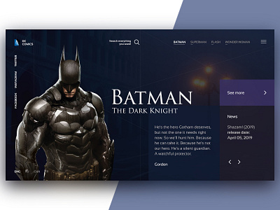 Batman adobe photoshop adobe xd concept design ui ux web web design