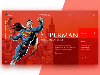 Superman adobe photoshop adobe xd concept design ui ux web web design website
