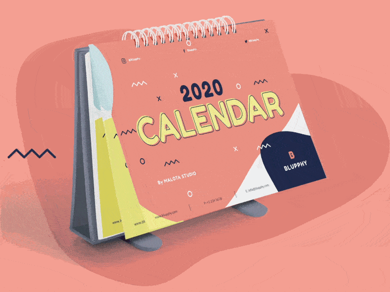 Creative Desk Calendar calendar creative calendar desk calendar gif animation hipster design illustration layoutdesign print design