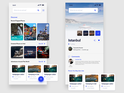 Travel app UI app design ui ux