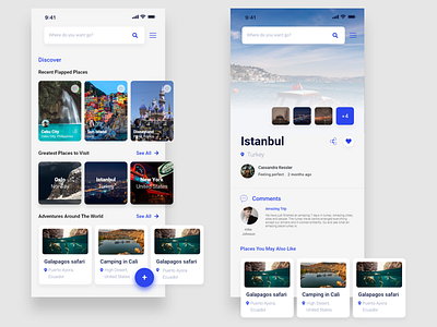 Travel app UI