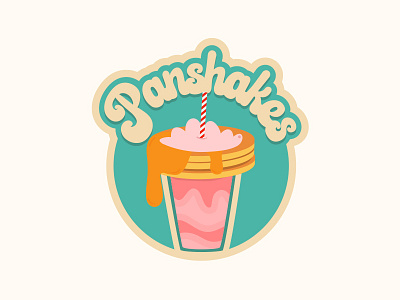 Milkshakes and Pancakes Restaurant Logo branding illustration logo typography