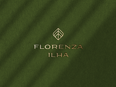 Florence Island Condominium brand branding condominium flower gold graphic design green leaf logo luxury nature