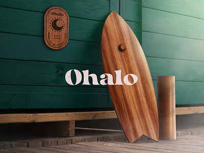 Ohalo Tranquility Products balance board brand branding graphic design green logo minimalist moon sun surf tranquility tropical