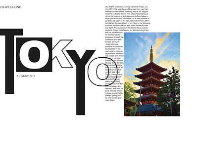 Tokyo page - Space One FW18 issue design illustration logo magazine typography