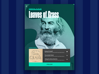 Leaves of Grass app music playlist typogaphy ui ux