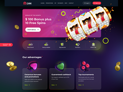 Casino Landing Page casino design landingpage webdesign