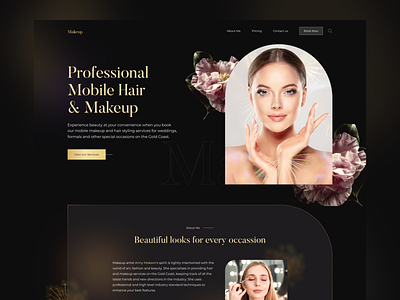Hair&Makeup Landing Page beauty design hair landingpage makeup profesional hairmakeup ui webdesign