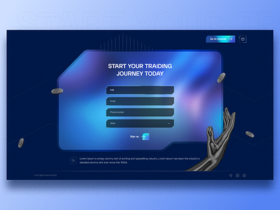 Login and Welcome Page cryptocurrency login page signup page stocks traiding ui webdesign welcome page