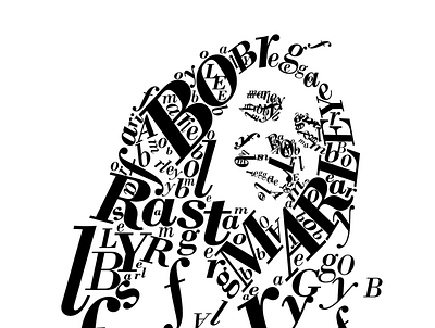 Type as Image bob face letters reggae typogaphy