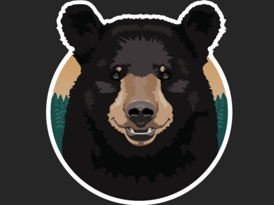 Black Bear Sticker branding icon illustration logo vector
