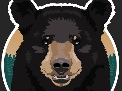 Black Bear Sticker branding design illustration vector