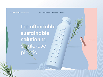 Bottle Up 3d animation blender bottle design experiment pitch ui ux webdesign website