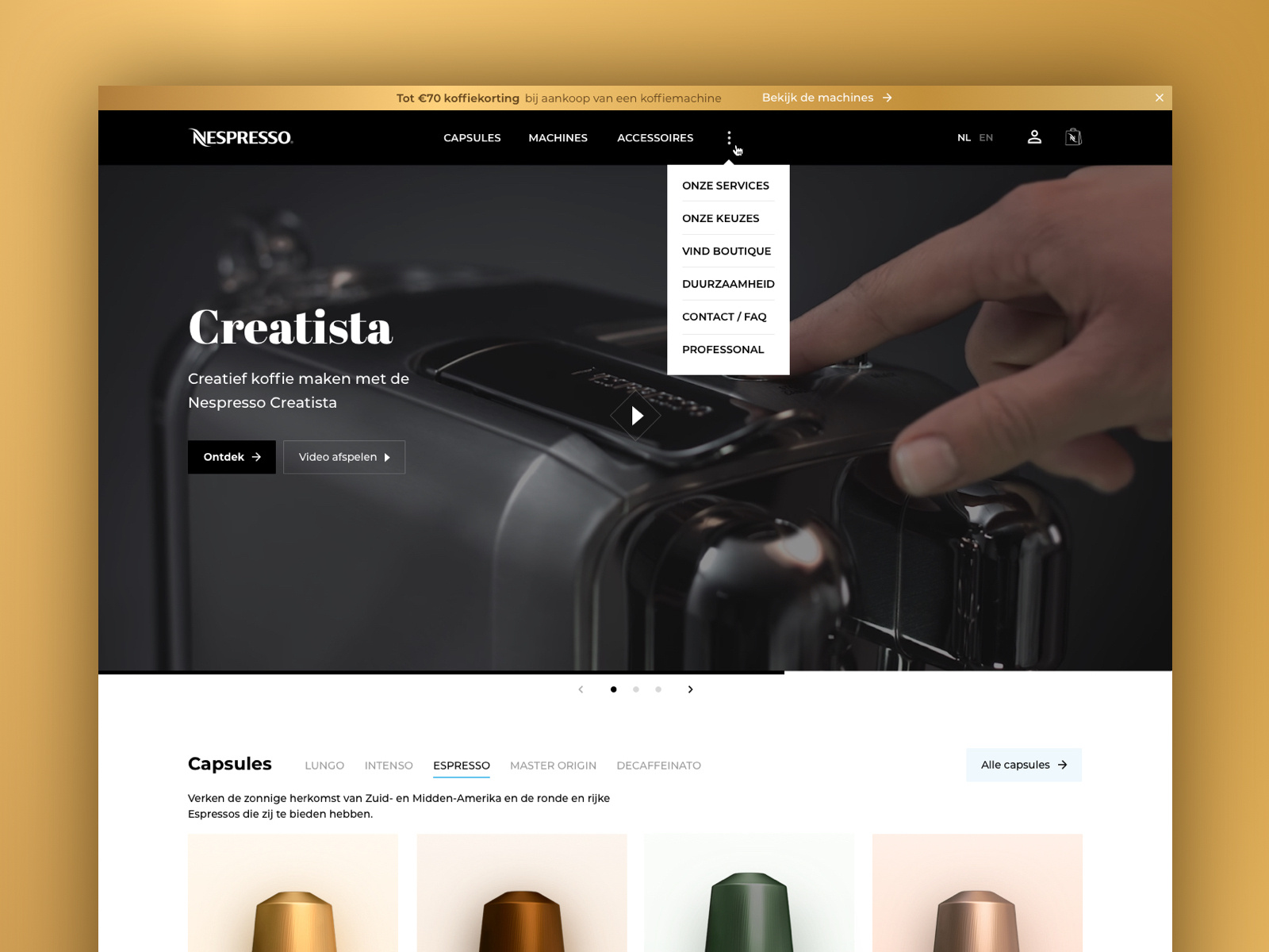 Nespresso website hotsell