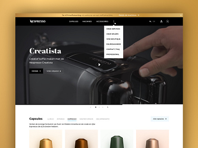 Nespresso.com Redesign black capsules carrousel coffee creatista gold nespresso redesign responsive slider ux website