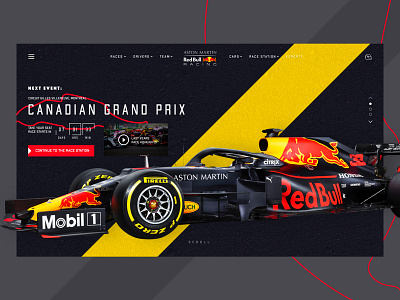 Red Bull Racing Concept aston martin black f1 formula1 landing racecar racing rbr red redbull ux webdesign website yellow