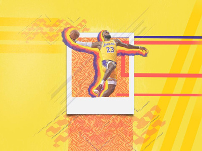 Lebron James ball basketball brand identity design gradient nba pattern print promotion shape social sport yellow