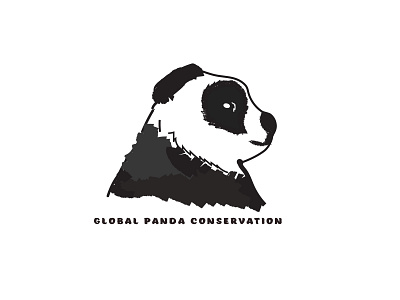 Panda Conservation Logo adobe illustrator black white black and white branding business logo daily challange design icon logo minimal nature panda panda bear panda logo simple design vector wildlife