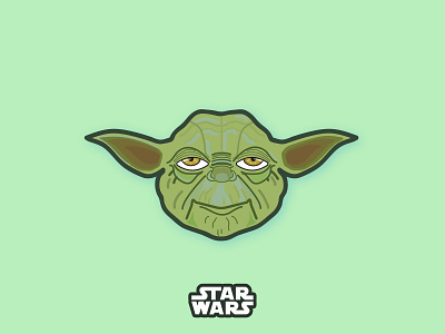 Star Wars | Yoda character colors decal design flat green icon illustration logo print star wars yoda