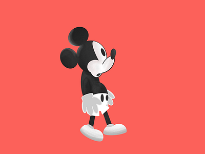 Mickey Design animation black and white brand identity design disney flat illustration mickey mouse print