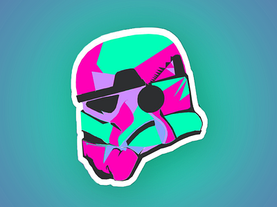 Miami Vice Stormtrooper adobe illustrator colors decal design geometric geometric design headshot illustration logo design polyart polygon print star wars sticker stormtrooper vector