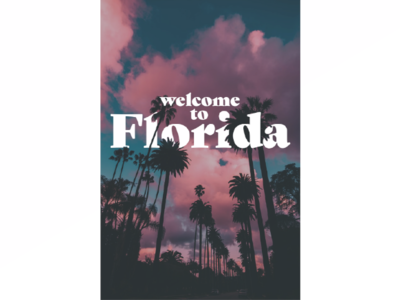 Florida Poster branding cool colors design florida font layout minimal modern nature photoshop poster print typography