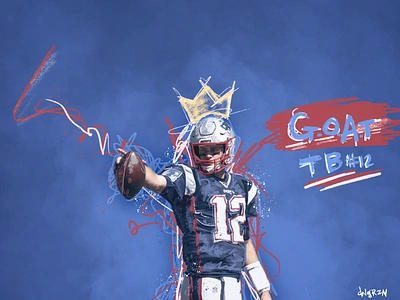 TB#12 artwork blue brand identity branding colors design football graffiti icon illustration nfl patriots print sports tom brady