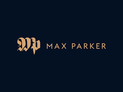 Max Parker — Logo #1 blackletter branding grooming logo hair logo logo logotype mp logo shave logo type typography