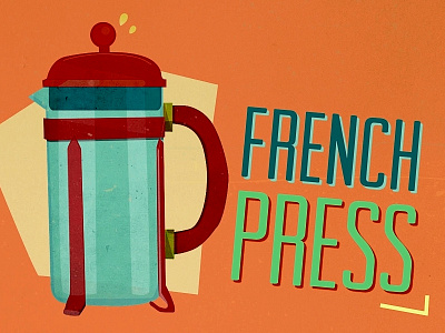 French Press animation coffee illustration motion graphic still typography