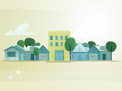 Neighborhood animation house illustration landscape motion graphic texture tree