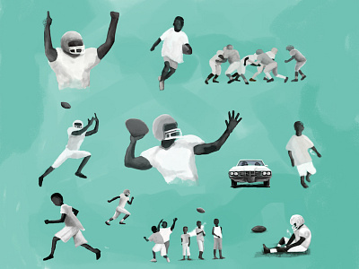 SB Nation "Origins" abstract black and white football illustrations nfl photoshop sports watercolor