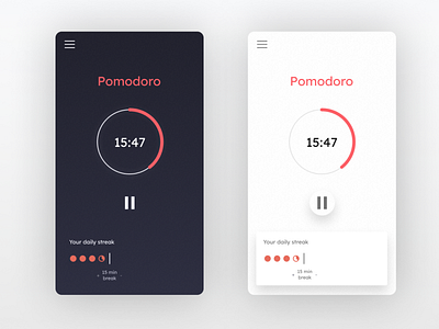 Daily Ui 014 Countdown Timer 014 app concept countdown timer countdowntimer dailyui mobile pomodoro timer