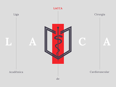 LACCA blazon cardiology escutcheon gray logo lora medicine red snake type typography