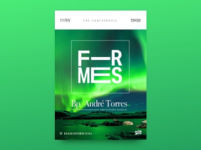 Firmes aurora boreal degrade flat glow gradient green poster