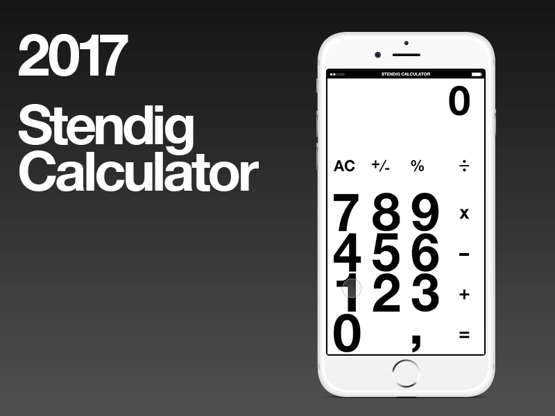 Stendig calculator app bold dailyui font helvetica ios massimo mobile modernism number ui vignelli