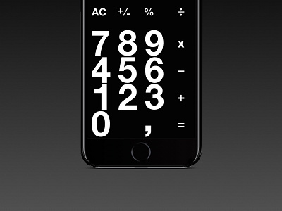Stending calculator app bold dailyui font helvetica ios massimo mobile modernism number ui vignelli