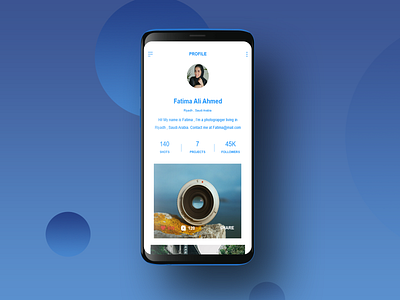 User Profile - Daily UI Challenge android animation app dashboard art director challange design flat icon lettering minimal type ui ui 100 ui 100day ui challange uichallange user account user profile ux ux challenge