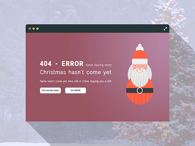 Santa 404 Error - Daily Ui Challenge 008