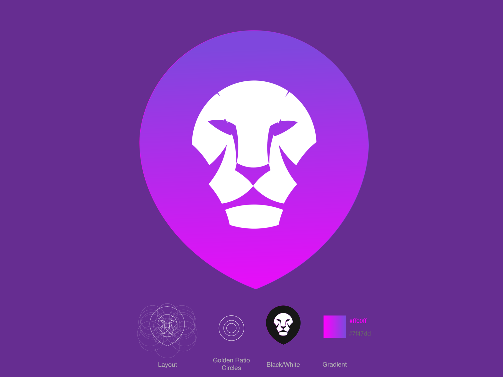 Lion Logo Using The Golden Ratio By Kero Hailm On Dribbble