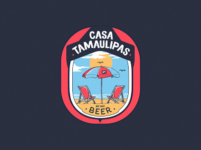 Casa Tamaulipas Label artist beach design draw drawing dribbble graphic design illustration label label design logo