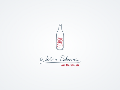 Wein Store Logo branding handwritten laden logo scribble store wein wine wine bottle