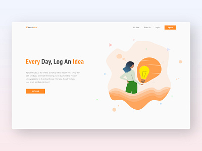 DailyIdea Landing Page Concept clean ui concept dailyui design interface simple clean interface ui ux web website