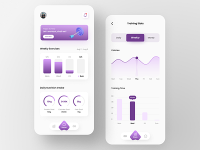 Fitness Tracker - UI app app ui application appui chart design fit fitness fitnessapp mobile mobile app mobileapp tracker ui uidesign