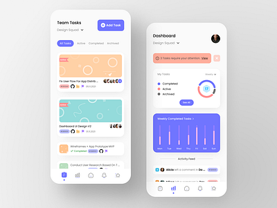 Task Management/Project Management Application UI app ui appui colorful concept flat design interface mobile project management task manager tasks ui user interface