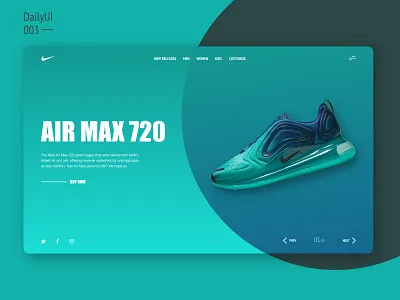 Air Max 720 Landing Page Concept - DailyUI002 clean ui concept dailyui dailyui 003 dailyui003 design dribbble interface simple clean interface ui web website