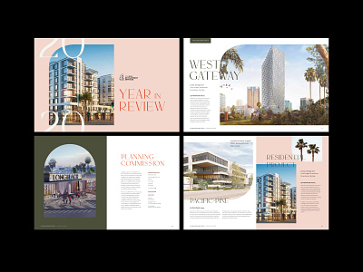 Long Beach Development Annual Report annual report development editorial magazine print design real estate year in review